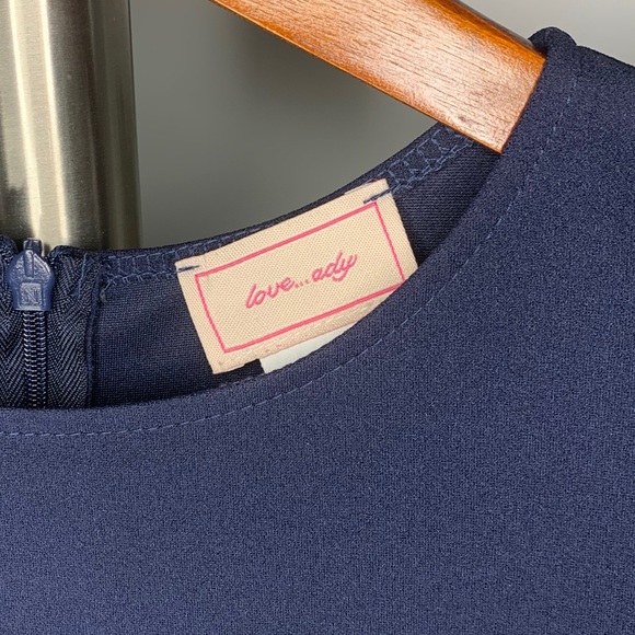 Love Ady Navy Ruffle Skater Dress, Size S - Picture 4 of 4